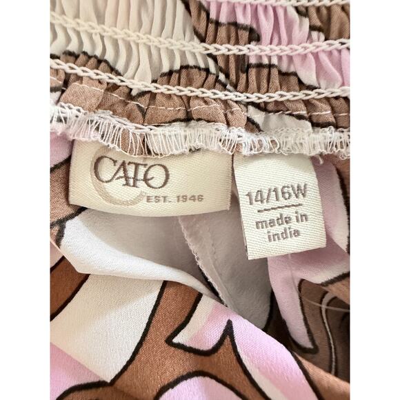 Cato Parisian Cafe Orchid Bouq Maxi Skirt Pink Brown XL NWT Pockets Garden Party - Picture 7 of 10